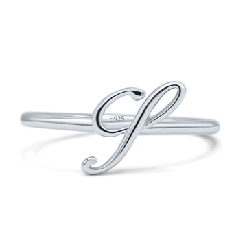 Initial S Alphabet Letter Name Monogram Statement Trendy Thumb Band